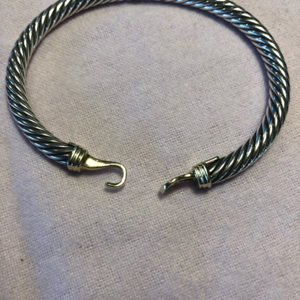 David Yurman Silver and gold bangle - Picture 4 of 8